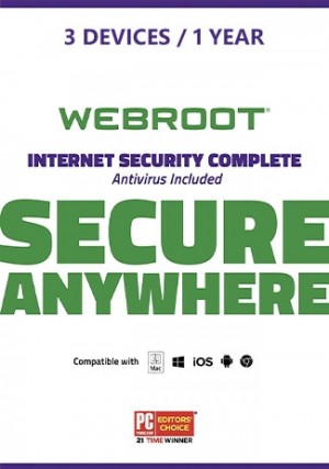 Webroot SecureAnywhere Internet Security Complete /3 Devices (1 Year )